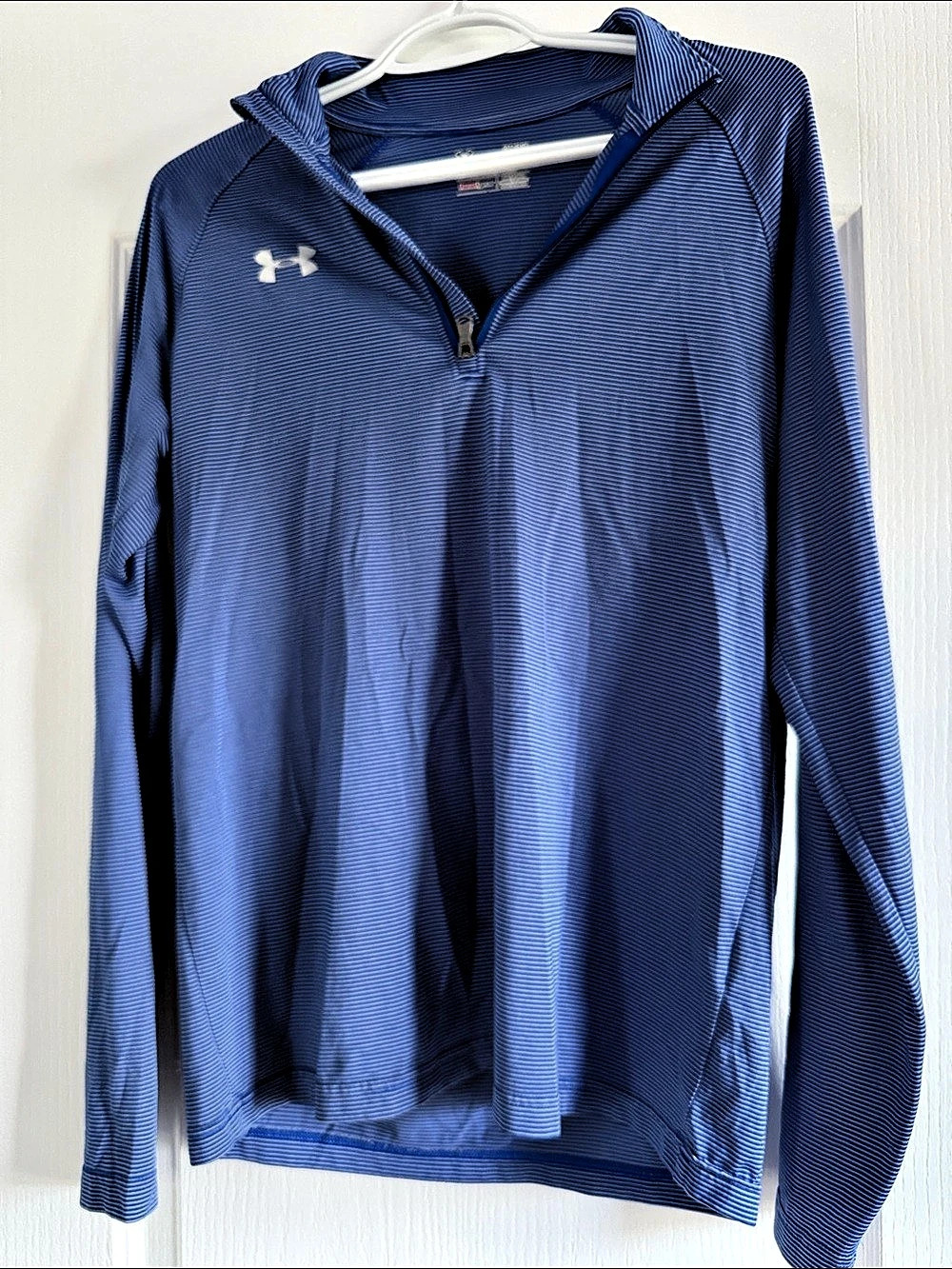 Under Armour Men's Striped Half-Zip Pullover Blue Medium Like New